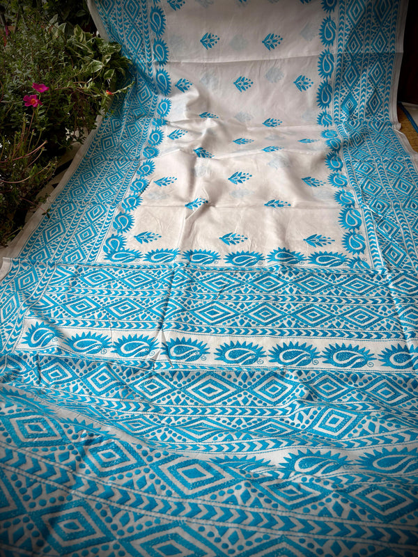 Kantha Work Saree