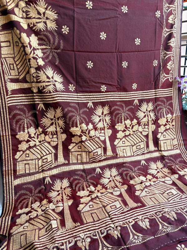 Kantha Work Saree