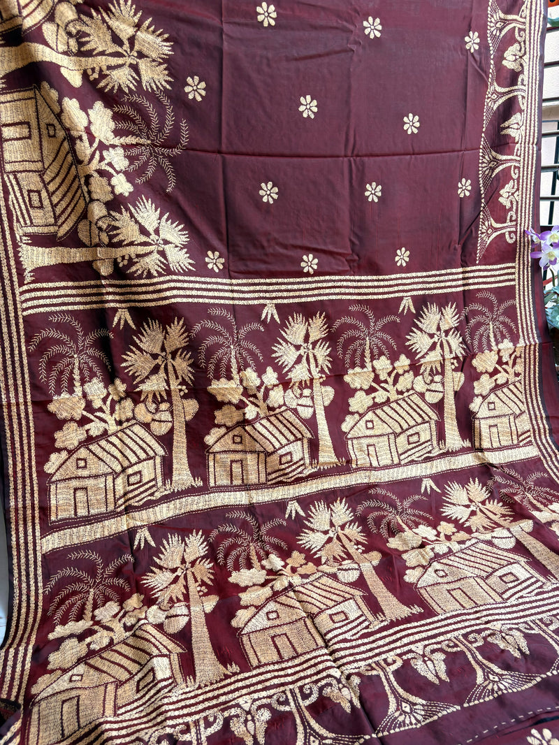 Kantha Work Saree