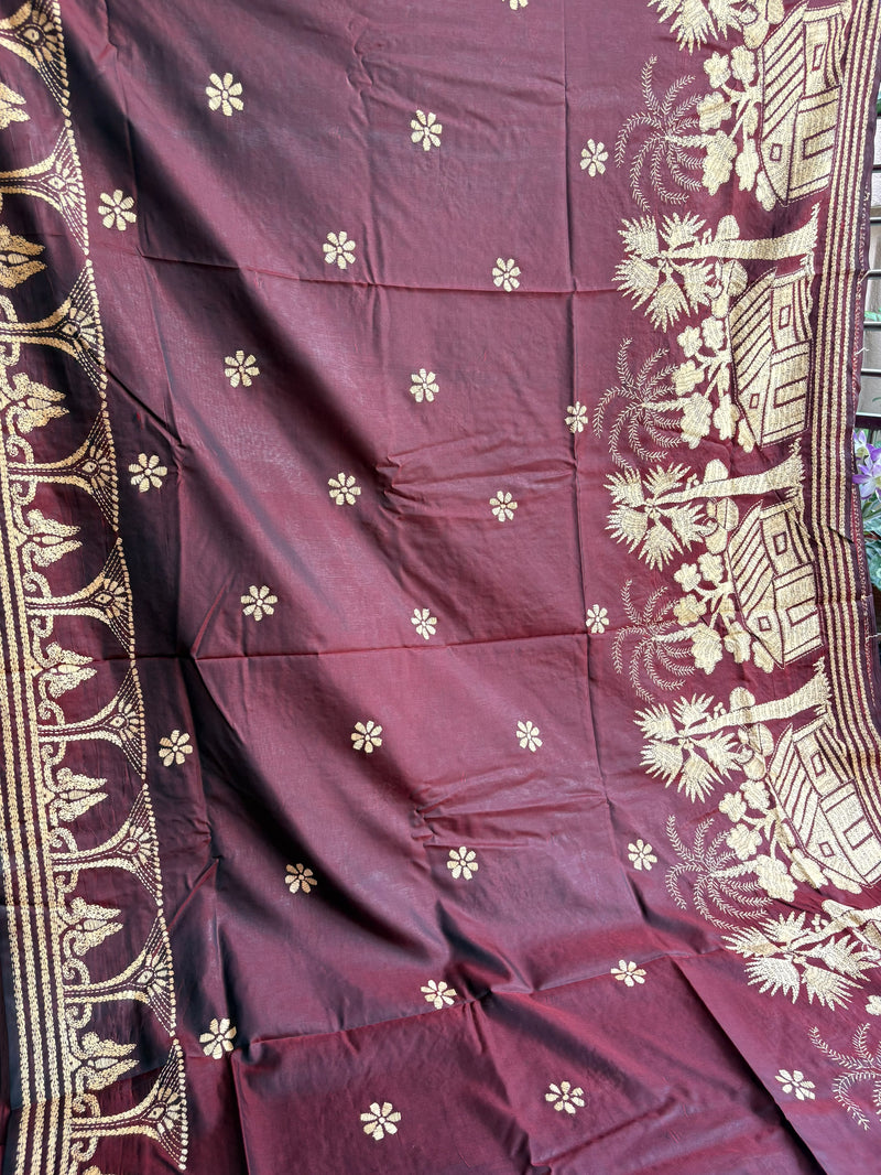 Kantha Work Saree
