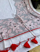 Cotton Kantha Work Saree