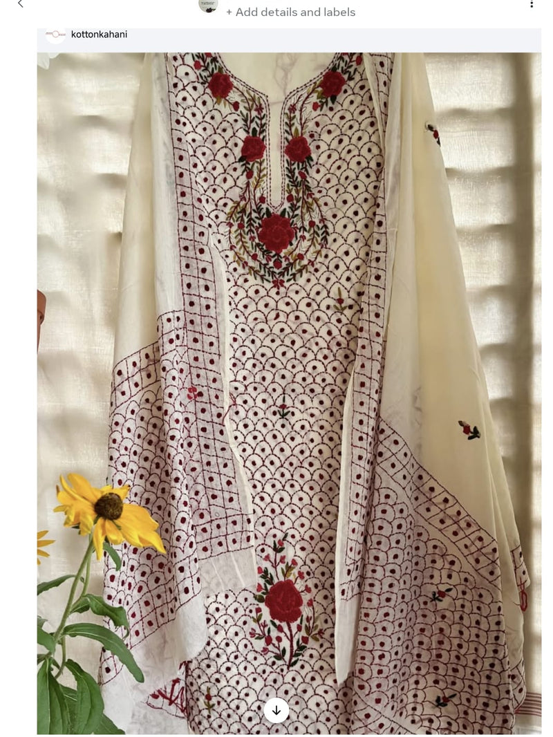 Thread Work Suit in Pure Cotton