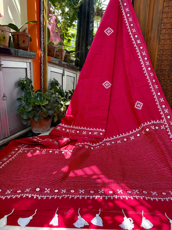 Cotton Kutch Work Saree