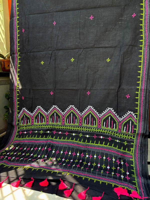 Cotton Kutch Work Saree