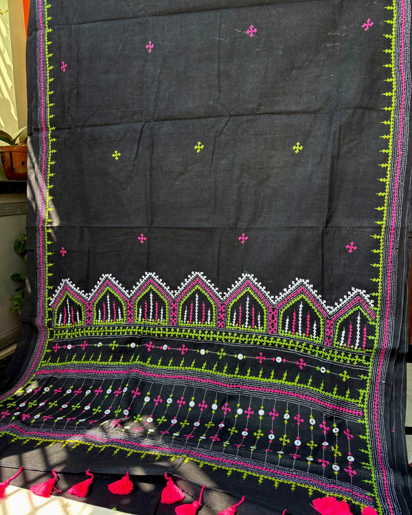 Cotton Kutch Work Saree