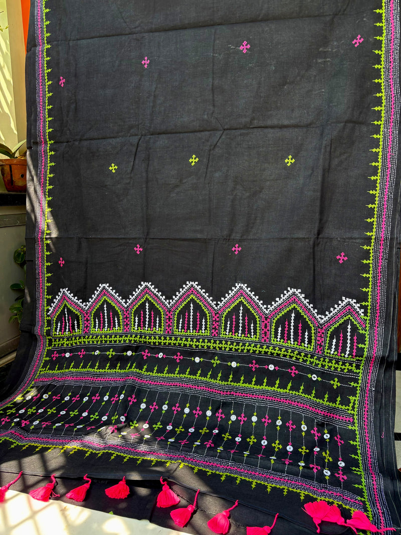 Cotton Kutch Work Saree