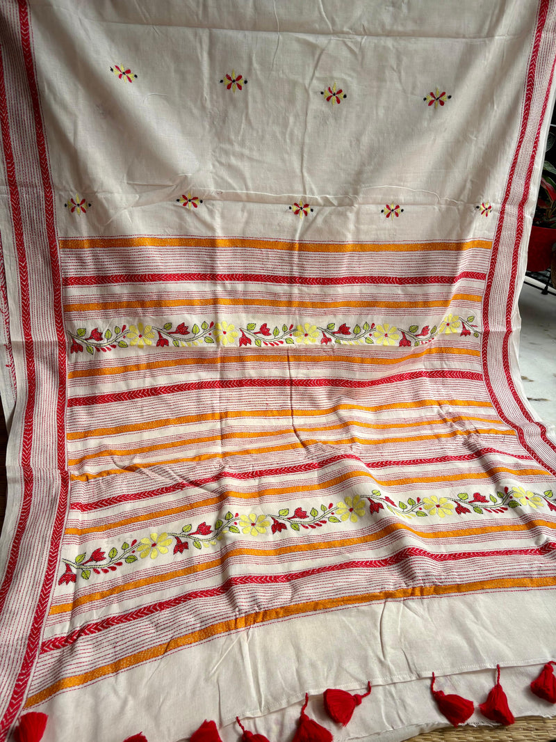 Cotton Kantha Work Saree