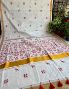 Cotton Kantha Work Saree