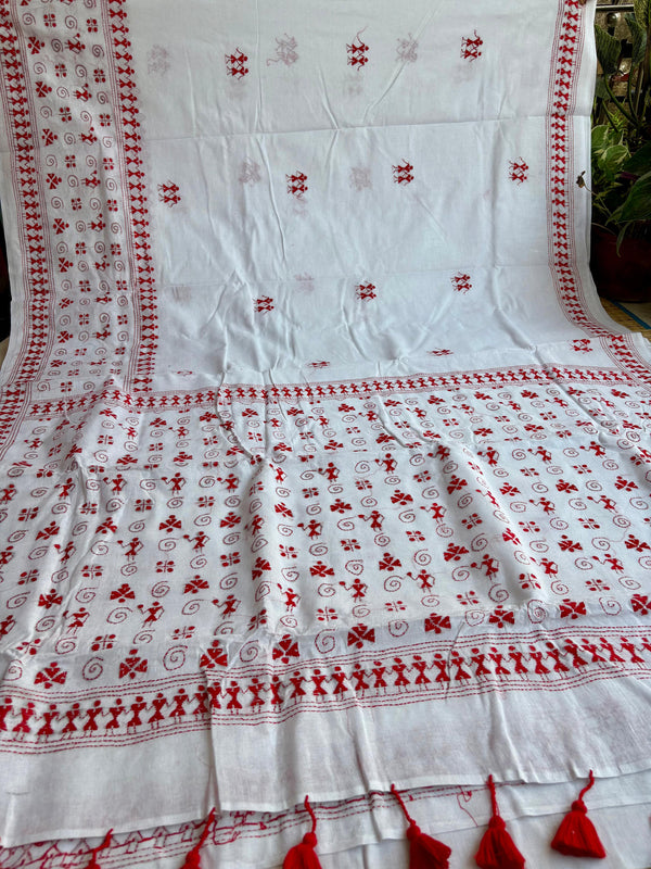 Cotton Kantha Work Saree