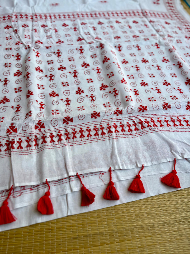 Cotton Kantha Work Saree