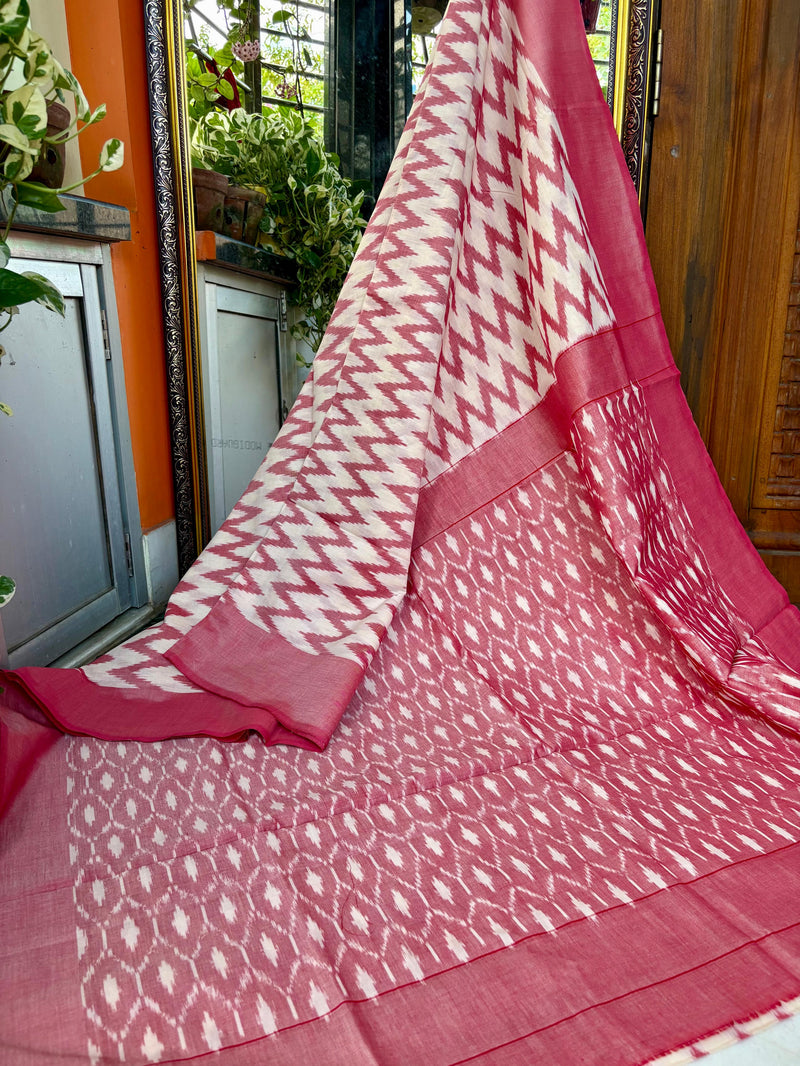 Pure Cotton Ikkat Saree