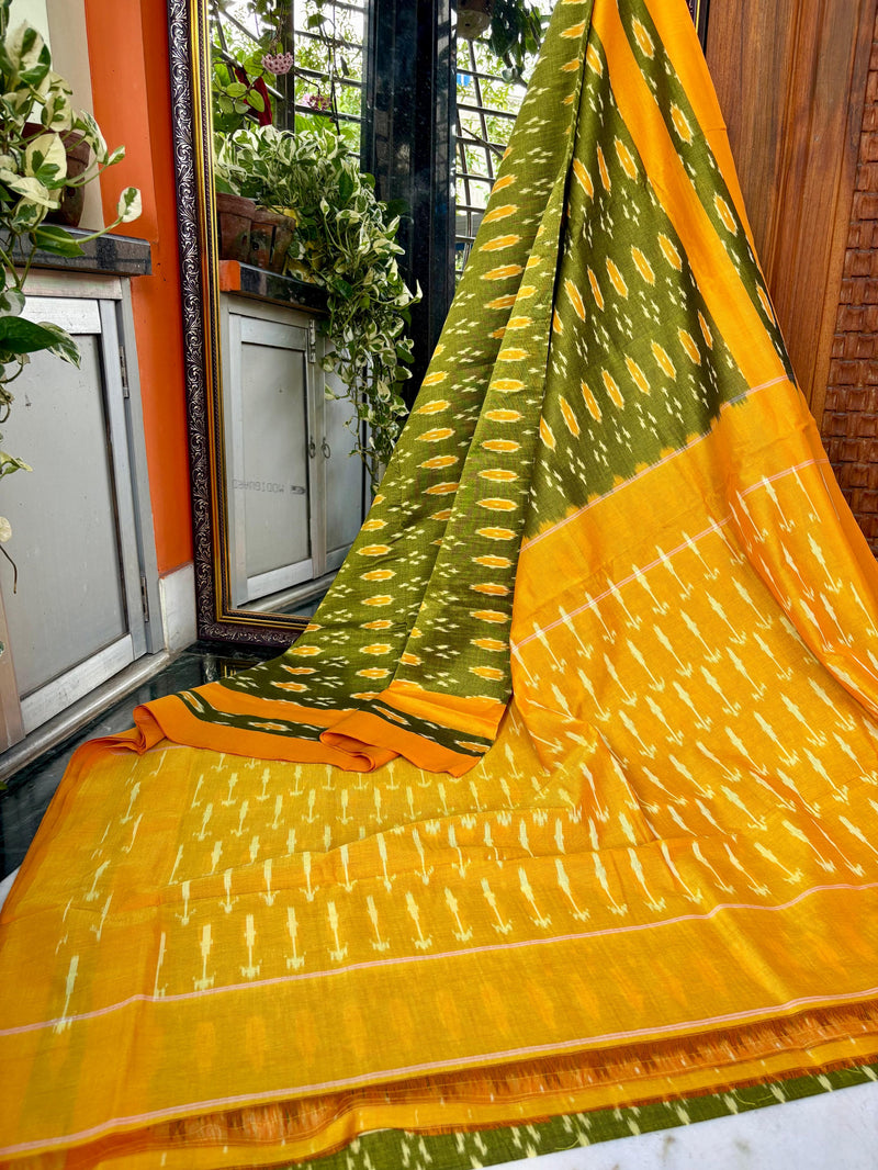 Pure Cotton Ikkat Saree