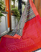 Pure Cotton Ikkat Saree