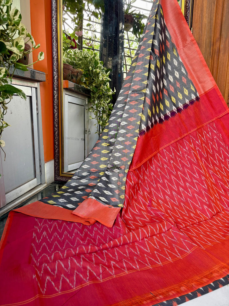 Pure Cotton Ikkat Saree