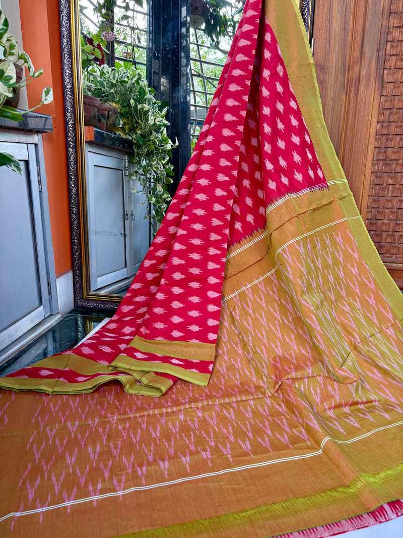 Pure Cotton Ikkat Saree