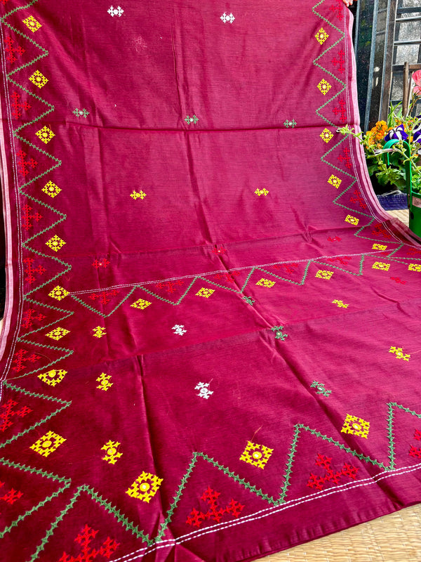 Budget Kutch Work Saree on Cotton Chanderi