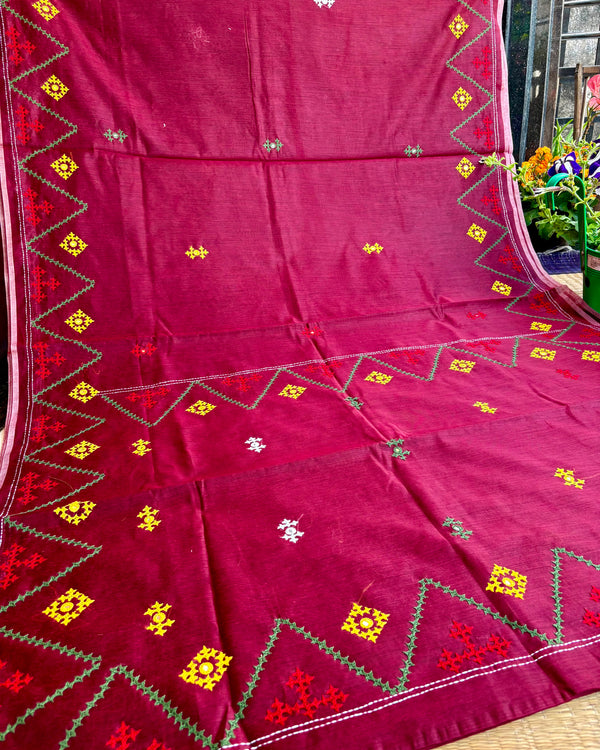 Budget Kutch Work Saree on Cotton Chanderi