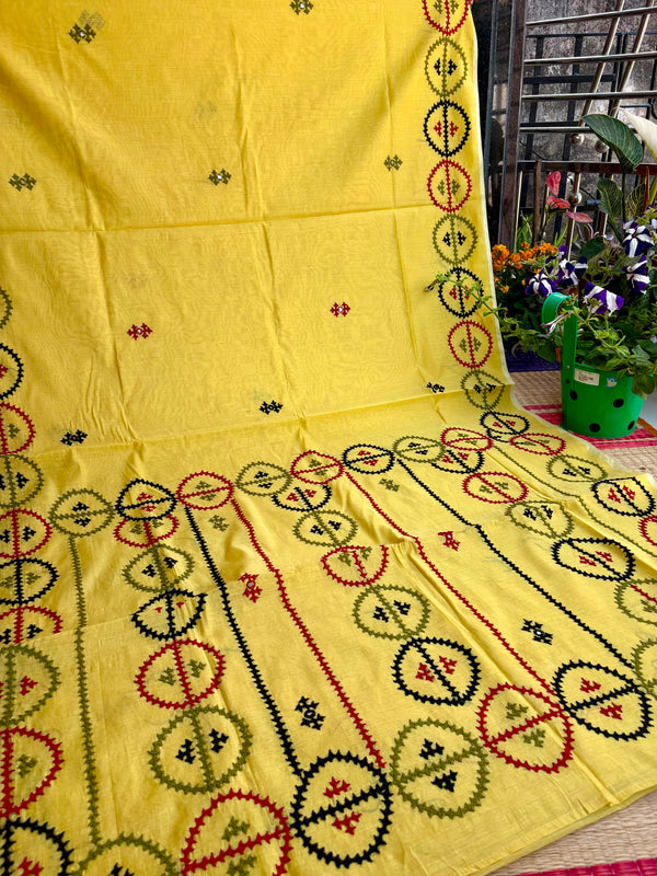 Budget Kutch Work Saree on Cotton Chanderi
