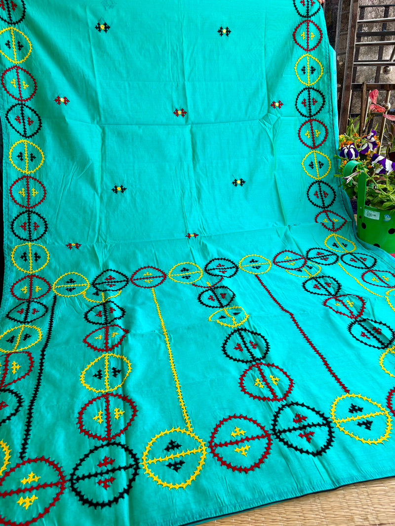 Budget Kutch Work Saree on Cotton Chanderi