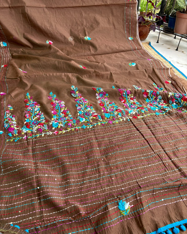 Bullion Knot Saree on Cotton Chanderi