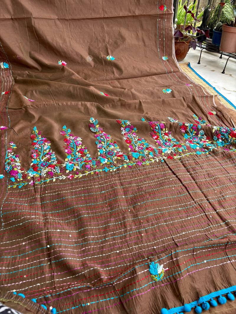 Bullion Knot Saree on Cotton Chanderi