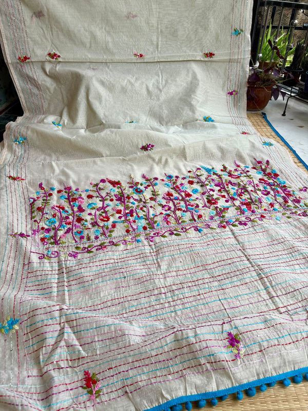 Bullion Knot Saree on Cotton Chanderi
