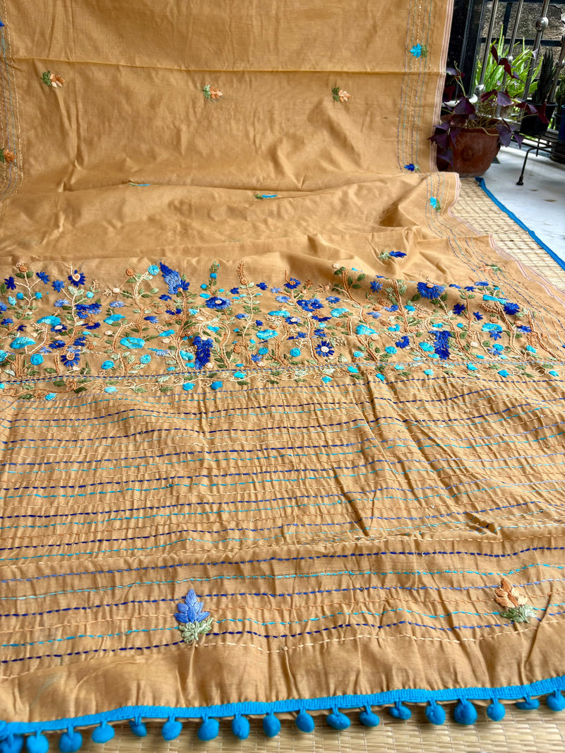 Bullion Knot Saree on Cotton Chanderi