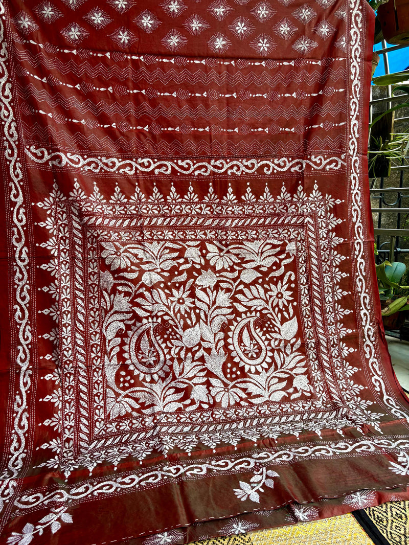 Kantha Work Saree