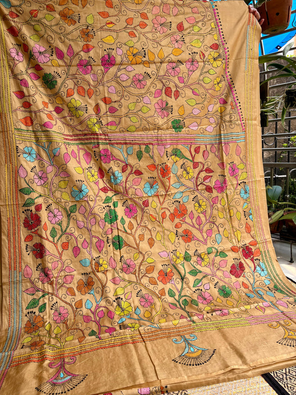 Kantha Work Saree