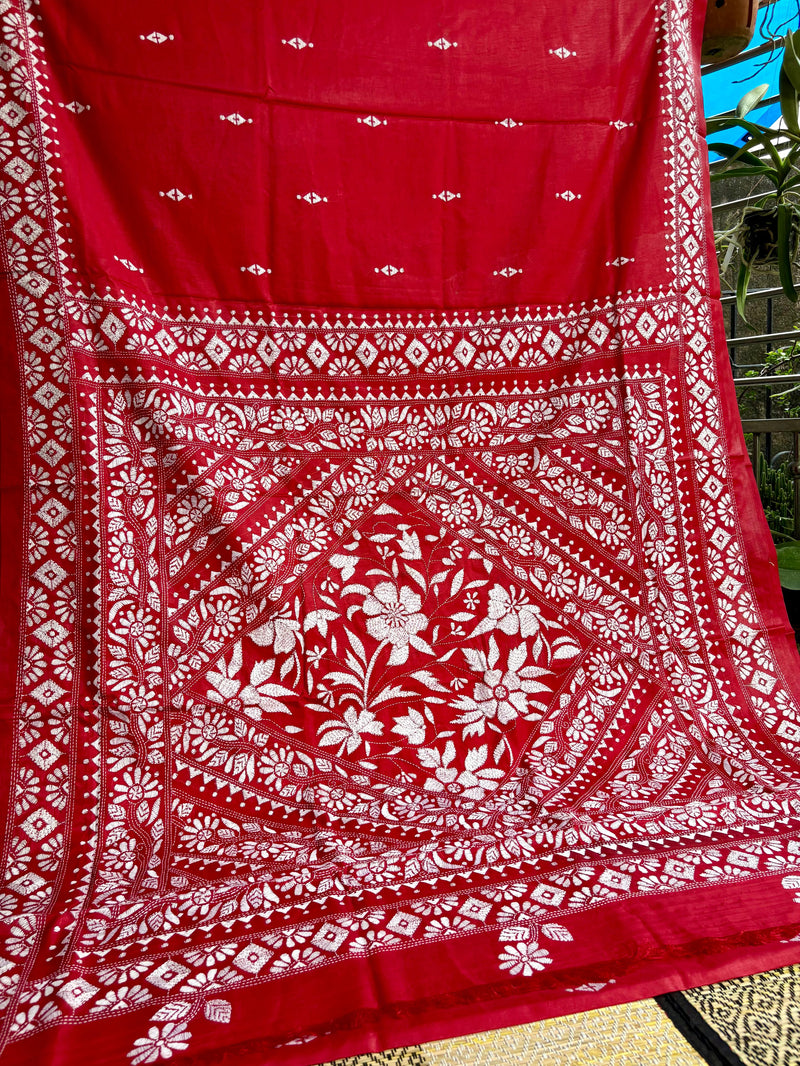 Kantha Work Saree