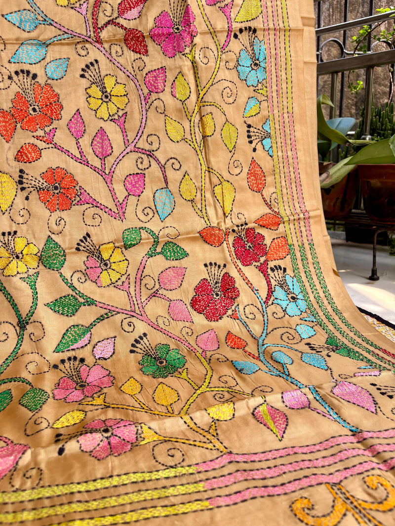 Kantha Work Saree
