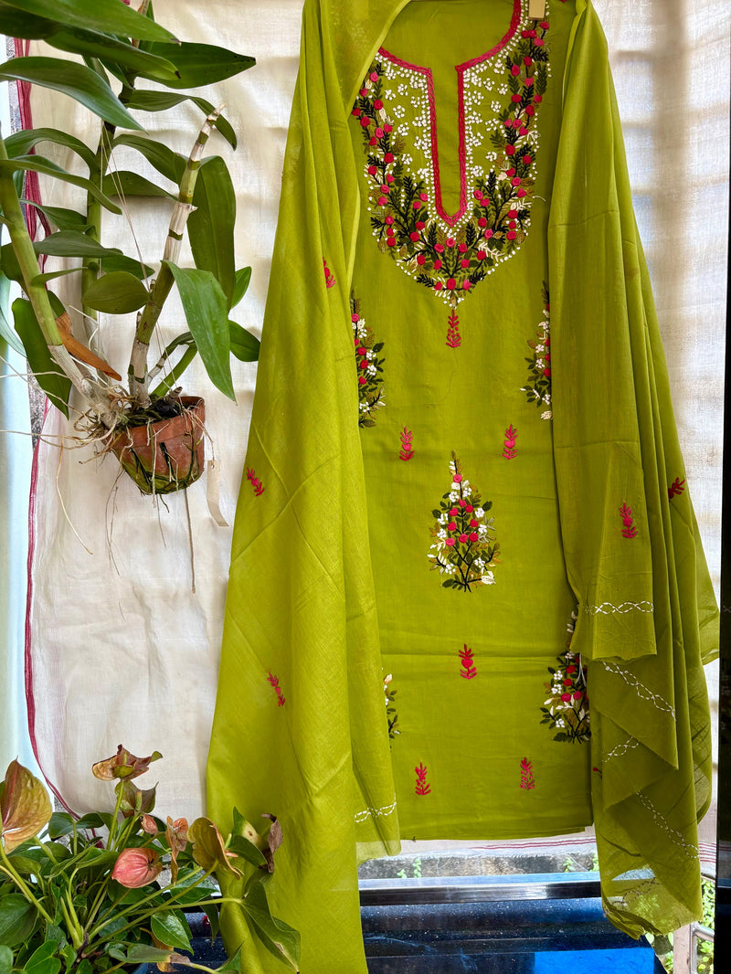 French Knot & Bullion in Pure Cotton