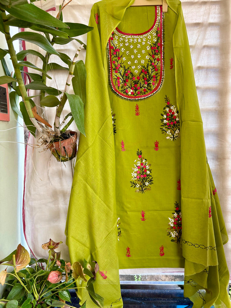 French Knot & Bullion in Pure Cotton