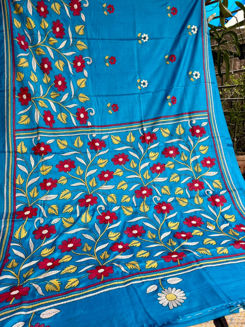 Kantha Work Saree