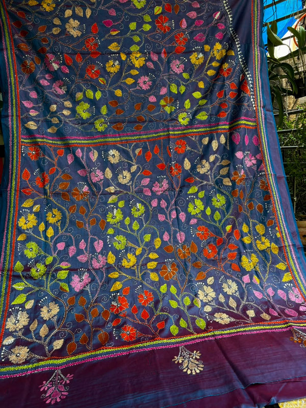 Kantha Work Saree