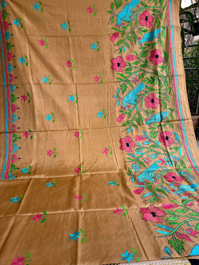Kantha Work Saree