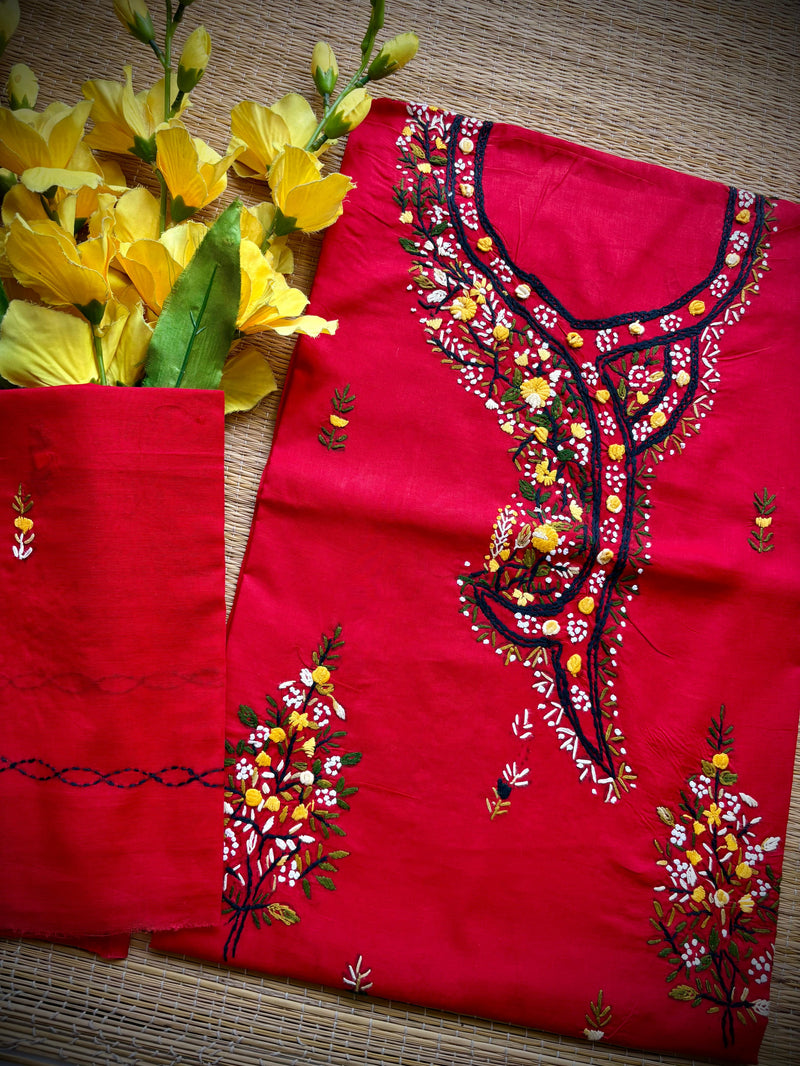French Knot & Bullion in Pure Cotton