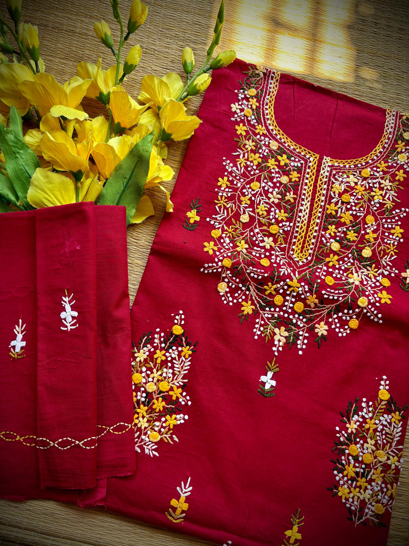 French Knot & Bullion in Pure Cotton