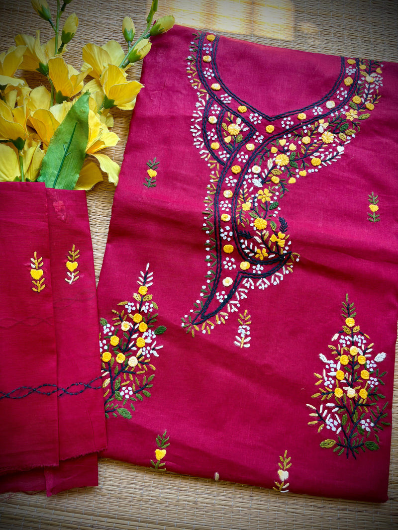 French Knot & Bullion in Pure Cotton