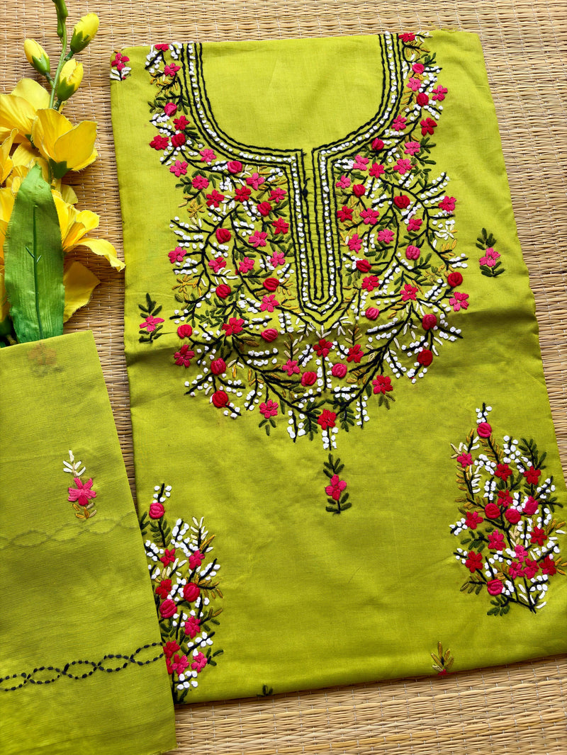 French Knot & Bullion in Pure Cotton