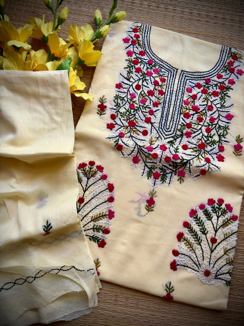 French Knot & Bullion in Pure Cotton