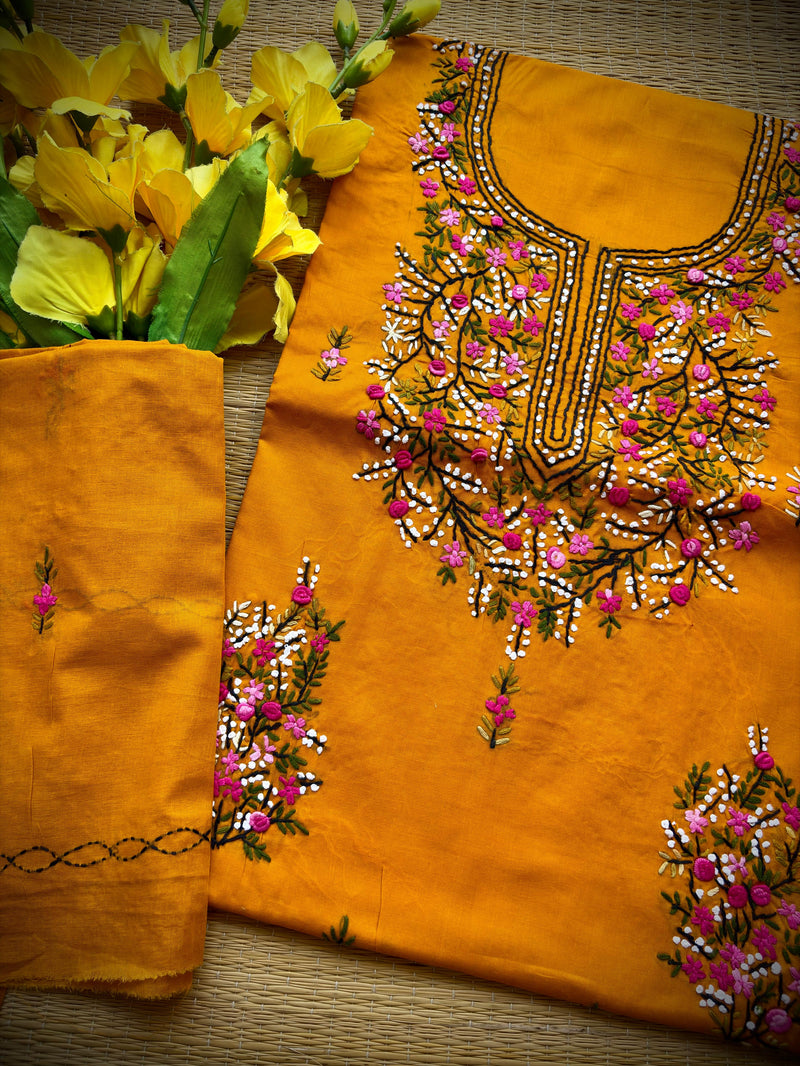 French Knot & Bullion in Pure Cotton