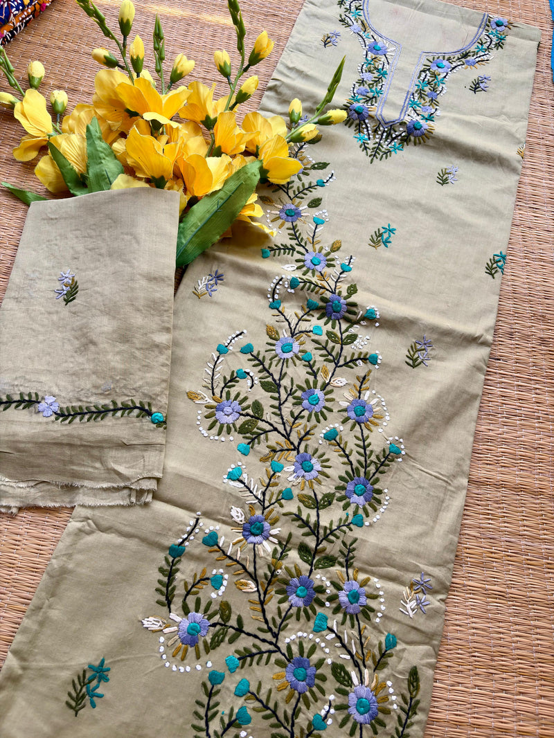 French Knot & Bullion in Pure Cotton