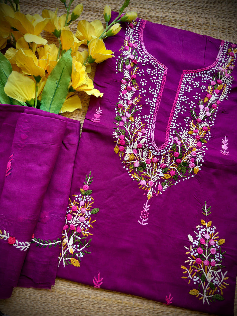 French Knot & Bullion in Pure Cotton