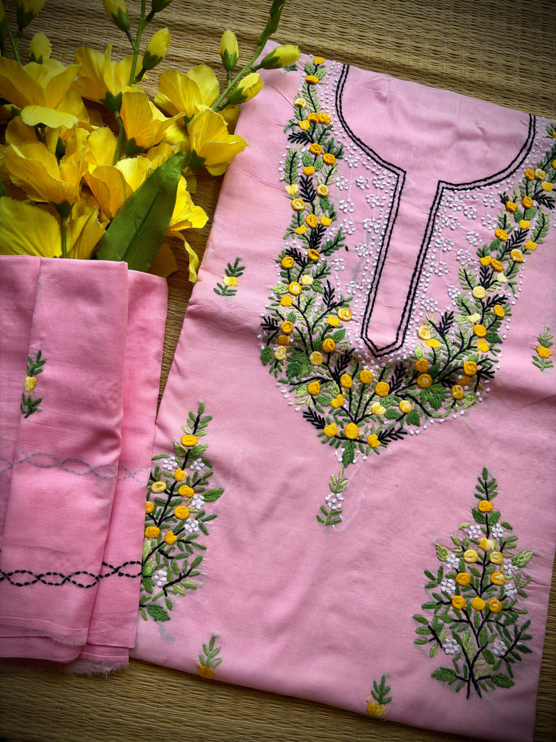 French Knot & Bullion in Pure Cotton