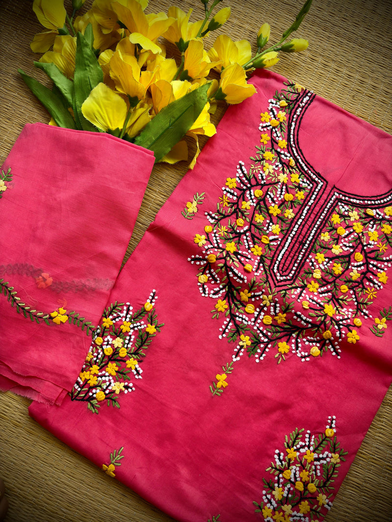 French Knot & Bullion in Pure Cotton