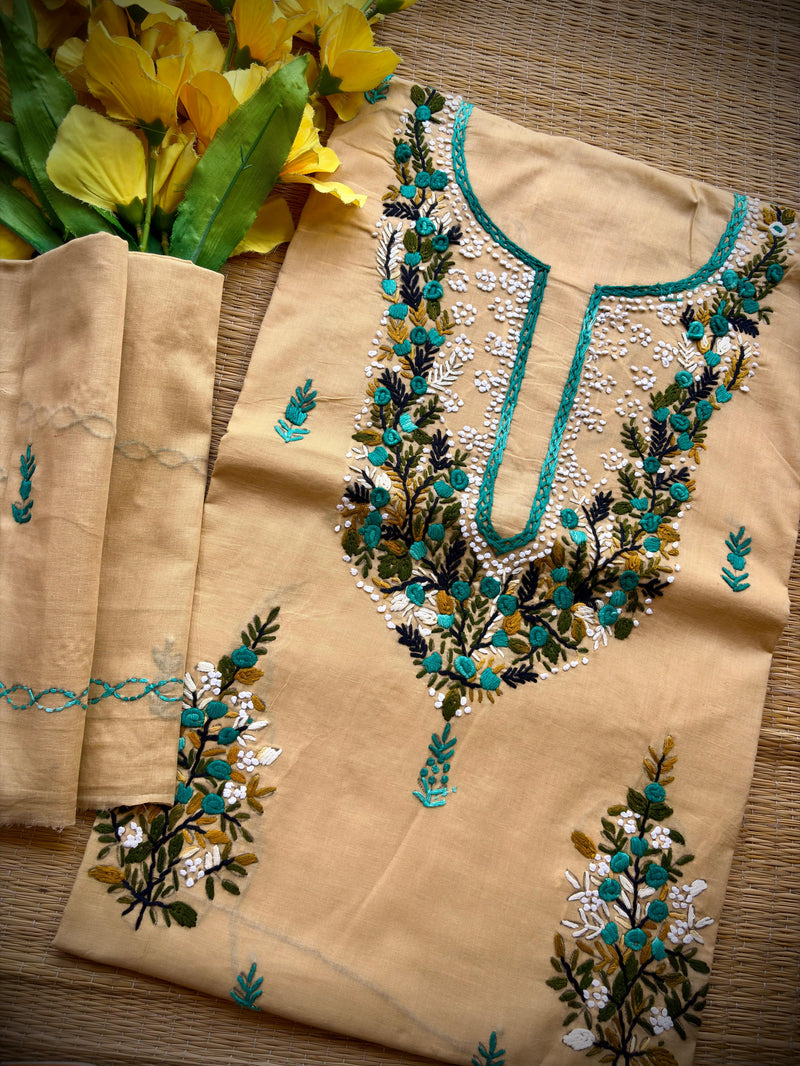 French Knot & Bullion in Pure Cotton