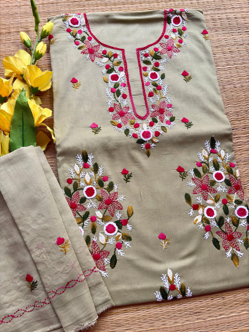 French Knot & Bullion in Pure Cotton