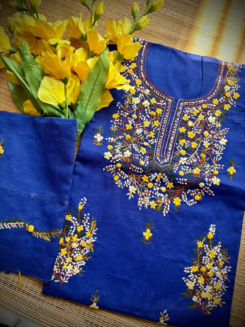 French Knot & Bullion in Pure Cotton