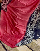 Hand Painted Saree on Pure Silk — Pink 01